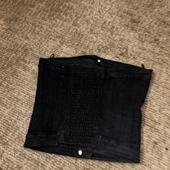 Black Denim Tube Top - Picture 3 of 7